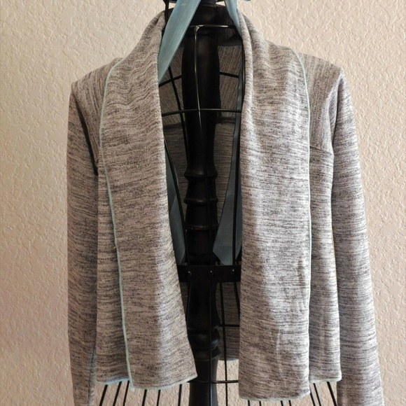 90 degree Gray Moisture Wick Open Front Cardigan